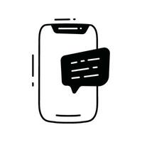 Handy, Mobiltelefon Plaudern Gekritzel Symbol Design Illustration. Wissenschaft und Technologie Symbol auf Weiß Hintergrund eps 10 Datei vektor