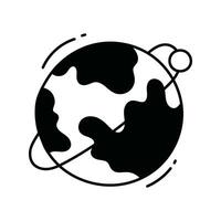 Erde Orbit Gekritzel Symbol Design Illustration. Wissenschaft und Technologie Symbol auf Weiß Hintergrund eps 10 Datei vektor