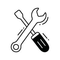 Reparatur Werkzeuge Gekritzel Symbol Design Illustration. Wissenschaft und Technologie Symbol auf Weiß Hintergrund eps 10 Datei vektor