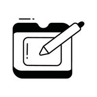 Stift Tablette Gekritzel Symbol Design Illustration. Wissenschaft und Technologie Symbol auf Weiß Hintergrund eps 10 Datei vektor