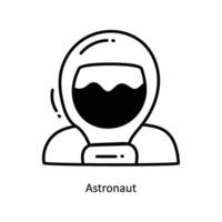 Astronaut Gekritzel Symbol Design Illustration. Raum Symbol auf Weiß Hintergrund eps 10 Datei vektor