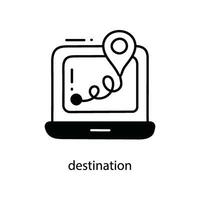 destination klotter ikon design illustration. resa symbol på vit bakgrund eps 10 fil vektor
