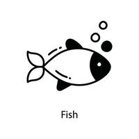 fisk klotter ikon design illustration. resa symbol på vit bakgrund eps 10 fil vektor