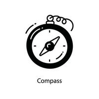 Kompass Gekritzel Symbol Design Illustration. Reise Symbol auf Weiß Hintergrund eps 10 Datei vektor