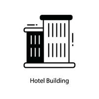 Hotel Gebäude Gekritzel Symbol Design Illustration. Reise Symbol auf Weiß Hintergrund eps 10 Datei vektor