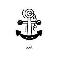 Hafen Gekritzel Symbol Design Illustration. Reise Symbol auf Weiß Hintergrund eps 10 Datei vektor