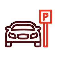 Auto Park Vektor dick Linie zwei Farbe Symbole zum persönlich und kommerziell verwenden.