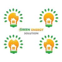 Illustrationsdesignkonzept für grüne erneuerbare und saubere Energie vektor