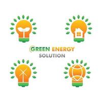 Illustrationsdesignkonzept für grüne erneuerbare und saubere Energie vektor