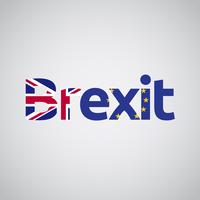 Brexit-Text mit Großbritannien und EU-Flaggen, Vektor