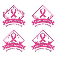 bröstcancer medvetenhet månad design. bröstcancer rosa band banner vektor