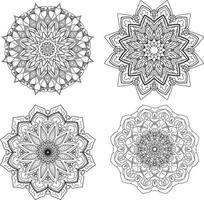 mandala samling vektor gratis vektor. cirkulär blomma uppsättning mandala