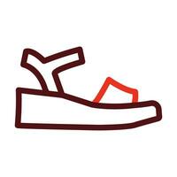 Frauen Sandale Vektor dick Linie zwei Farbe Symbole zum persönlich und kommerziell verwenden.