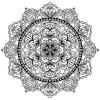 abstrakt Blumen- Mandala Muster mit ungarisch Volk Kunst Stil Motive im schwarz Farbe auf ein Weiß Hintergrund vektor