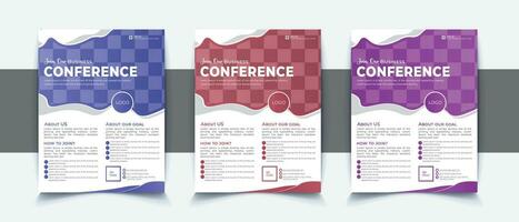 professionell företag konferens flygblad design och företags- affisch vektor