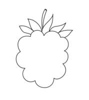 Hand gezeichnet Linie Himbeeren Obst Beeren Gliederung Symbol Vektor Gekritzel Illustration, geeignet zum Färbung Buch, Logo, Illustration, Aufkleber, Startseite