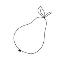 päron hand dragen linje ikon, översikt frukt vektor tecken, linjär stil piktogram isolerat på vit. symbol, logotyp illustration. redigerbar stroke. pixel perfekt klotter grafik