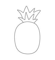 Ananas Hand gezeichnet Linie Symbol, Gliederung tropisch Obst Vektor Zeichen, linear Stil Piktogramm isoliert auf Weiß. Symbol, Logo Illustration. editierbar Schlaganfall. Pixel perfekt Gekritzel Grafik