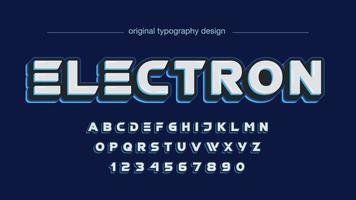 blaue futuristische Großbuchstaben-Typografie vektor