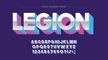 krom neon versaler futuristisk typografi vektor