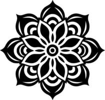 Mandala - - schwarz und Weiß isoliert Symbol - - Vektor Illustration