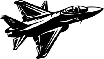 kämpe jet, svart och vit vektor illustration