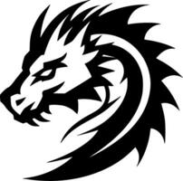 Drachen - - schwarz und Weiß isoliert Symbol - - Vektor Illustration