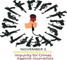 International Tag zu Ende Straflosigkeit zum Verbrechen gegen Journalisten 2 November Vektor