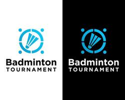 Badminton Turnier Sport Logo Design. vektor