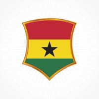 Ghana Flaggenvektor mit Schildrahmen vektor