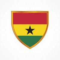 Ghana Flaggenvektor mit Schildrahmen vektor