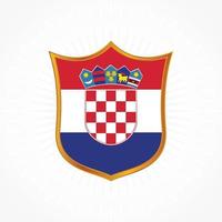 kroatiens flaggvektor med sköldram vektor