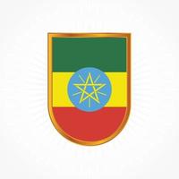 Äthiopien Flaggenvektor mit Schildrahmen vektor