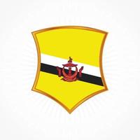 Brunei-Flaggenvektor mit Schildrahmen vektor