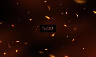 brennende glühende Funken realistische Feuerflammen abstrakter Hintergrund vektor