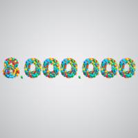 Nummer gjord av färgglada ballonger, vektor