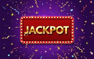 Jackpot-Hintergrund mit fallendem Goldkonfetti. Casino oder Lotterie vektor