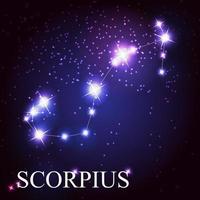 scorpius stjärntecken för de vackra ljusa stjärnorna vektor