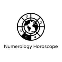 numerologi horoskop hjul vektor