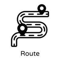 Routen- und Standort-Pin vektor