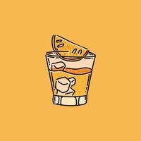 Orange Saft Illustration Vektor Design im ein Orange Hintergrund