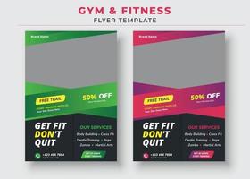 Fitness-Flyer-Vorlage für Fitnessstudios vektor