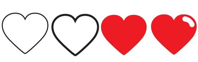 hjärta ikoner set. kärlekssymbol. alla hjärtans dag logotyp. vektor