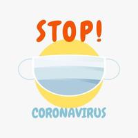 stoppa corona -viruset med en medicinsk mask vektor