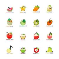 frukt design logotyp set vektor