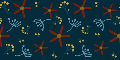 sömlöst blommönster av olika små blommor. vektor