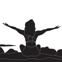 Fitness- und Gesundheits-Charakter-Silhouette-Illustration. vektor