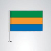 gabonflagga med metallpinne vektor