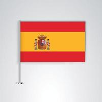 Spanien-Flagge mit Metallstab vektor