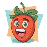 Cartoon Erdbeer Charakter lustiges Gesicht vektor